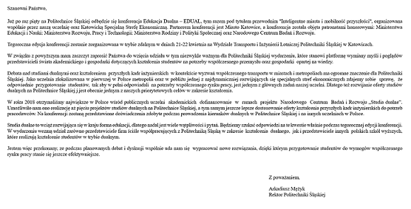 Zaproszenie Rektora